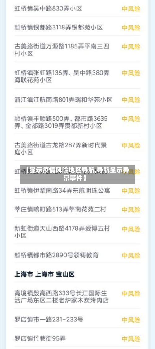 【显示疫情风险地区导航,导航显示异常事件】-第1张图片