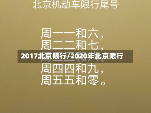 2017北京限行/2020年北京限行-第1张图片