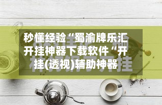 秒懂经验“蜀渝牌乐汇开挂神器下载软件“开挂(透视)辅助神器-第1张图片
