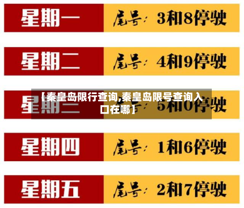 【秦皇岛限行查询,秦皇岛限号查询入口在哪】-第1张图片