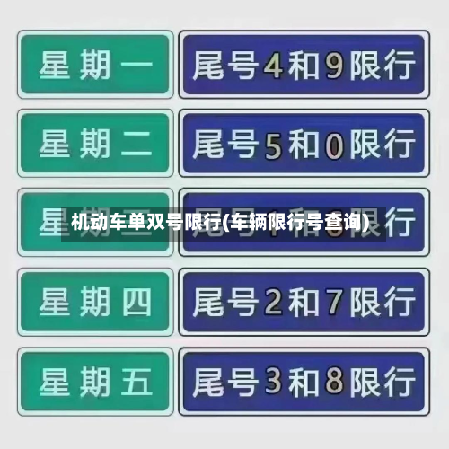 机动车单双号限行(车辆限行号查询)-第1张图片