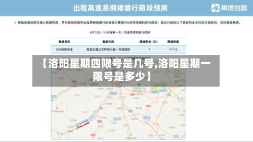 【洛阳星期四限号是几号,洛阳星期一限号是多少】-第1张图片
