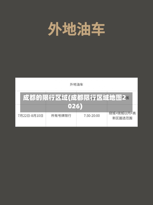 成都的限行区域(成都限行区域地图2026)-第1张图片