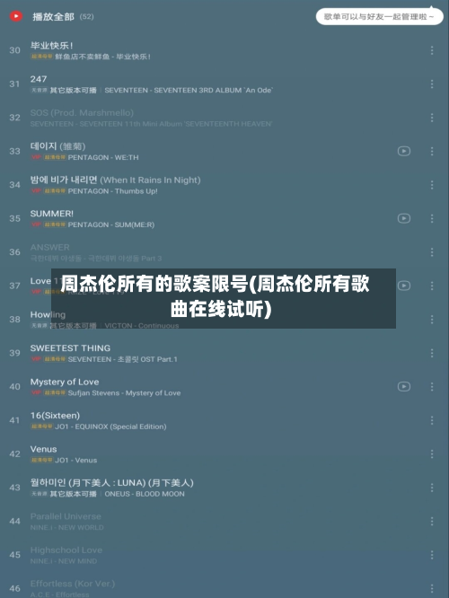 周杰伦所有的歌案限号(周杰伦所有歌曲在线试听)-第1张图片