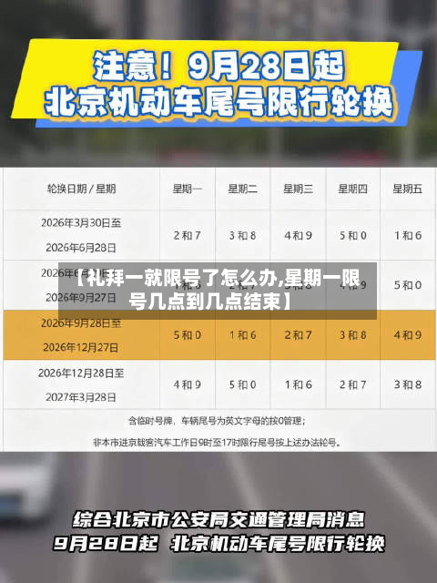【礼拜一就限号了怎么办,星期一限号几点到几点结束】-第1张图片