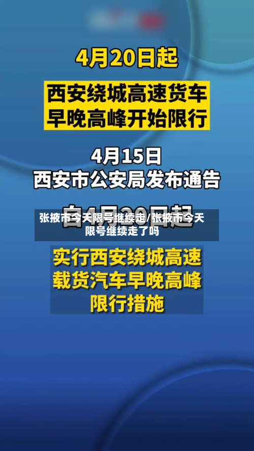 张掖市今天限号继续走/张掖市今天限号继续走了吗-第1张图片