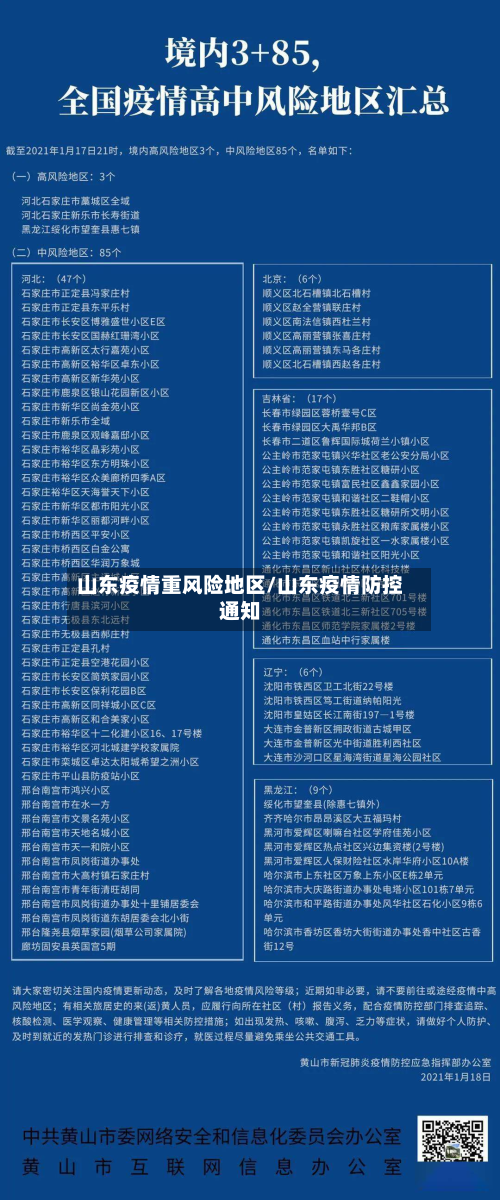 山东疫情重风险地区/山东疫情防控通知