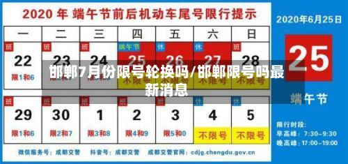 邯郸7月份限号轮换吗/邯郸限号吗最新消息-第2张图片