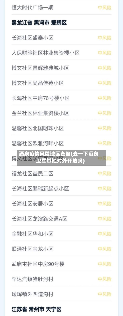 酒泉疫情风险地区查询(查一下酒泉卫星基地对外开放吗)-第1张图片
