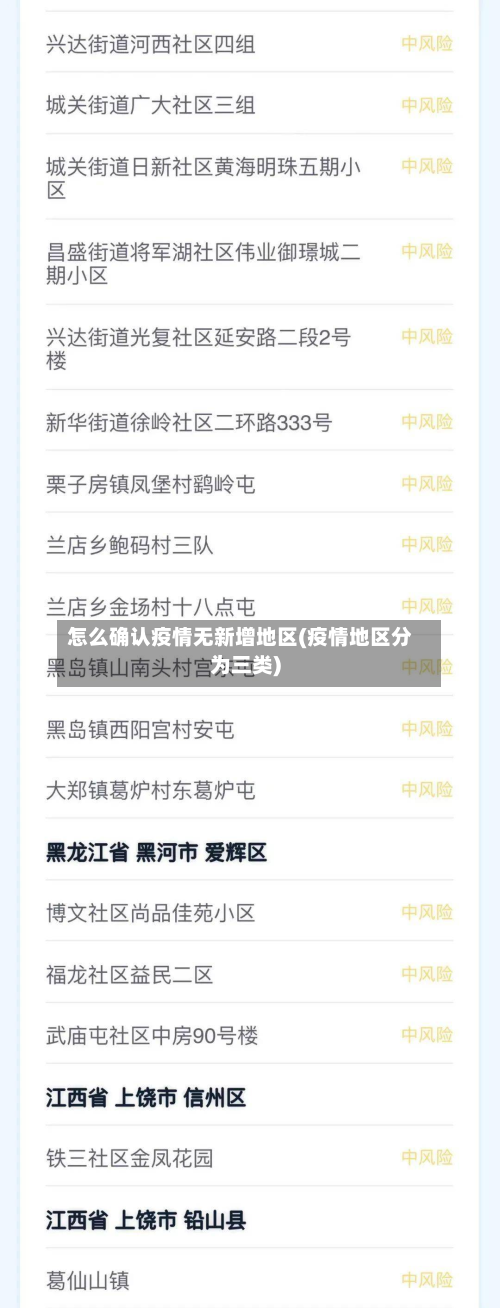 怎么确认疫情无新增地区(疫情地区分为三类)-第1张图片