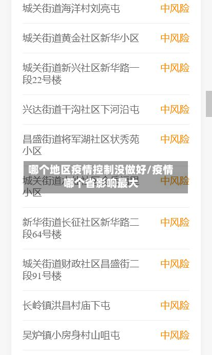 哪个地区疫情控制没做好/疫情哪个省影响更大