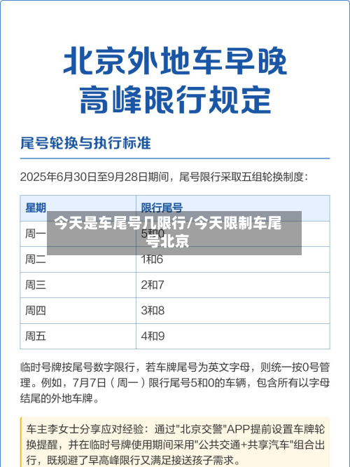 今天是车尾号几限行/今天限制车尾号北京-第2张图片