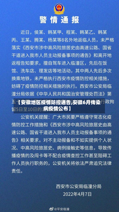 【安徽地区疫情防控通告,安徽6月传染病疫情公布】-第1张图片
