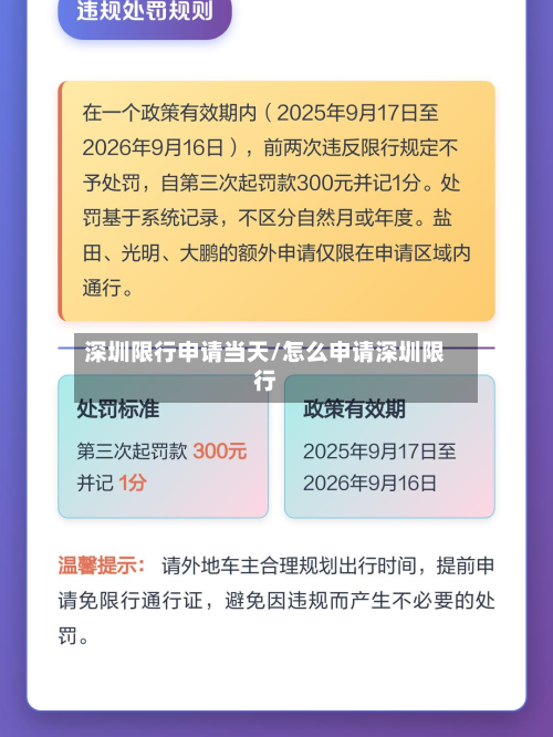深圳限行申请当天/怎么申请深圳限行