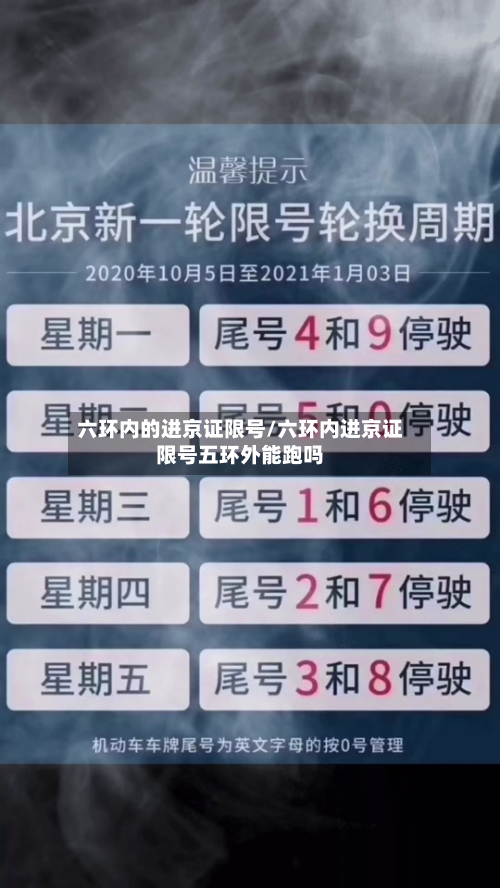六环内的进京证限号/六环内进京证限号五环外能跑吗-第1张图片
