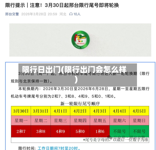 限行日出门(限行出门会怎么样)-第1张图片