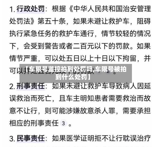 【车限号监控拍到处罚吗,车限号被拍到什么处罚】-第1张图片