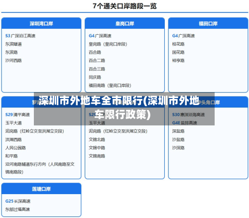 深圳市外地车全市限行(深圳市外地车限行政策)-第3张图片