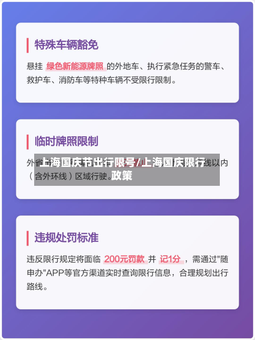 上海国庆节出行限号/上海国庆限行政策-第2张图片