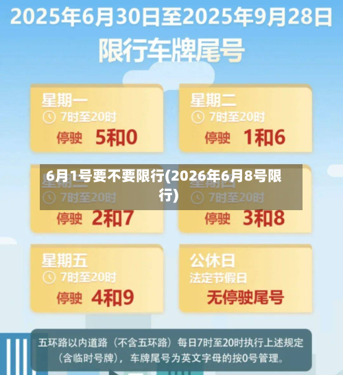 6月1号要不要限行(2026年6月8号限行)-第1张图片