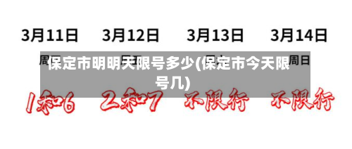 保定市明明天限号多少(保定市今天限号几)-第1张图片