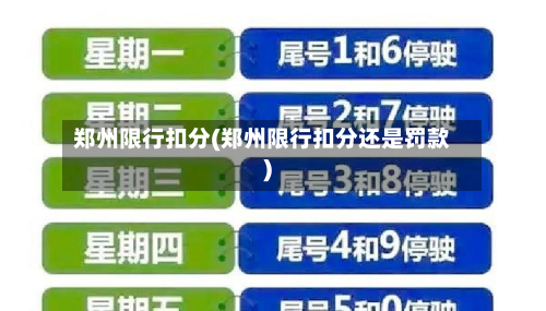 郑州限行扣分(郑州限行扣分还是罚款)