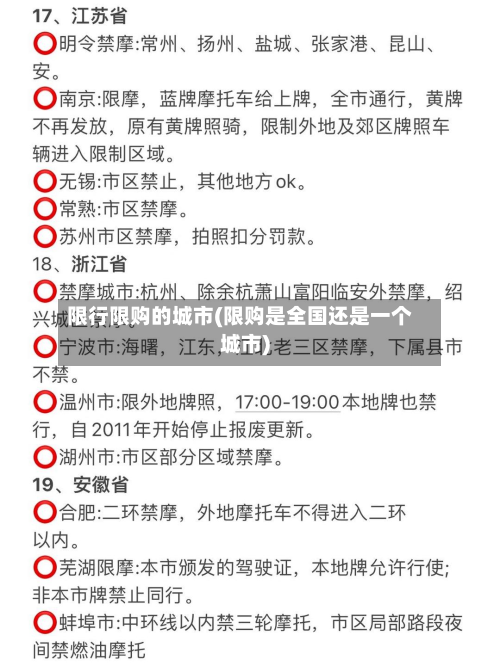限行限购的城市(限购是全国还是一个城市)