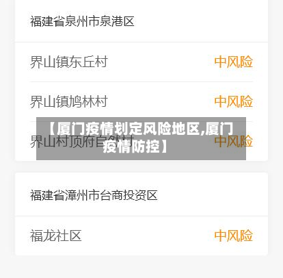 【厦门疫情划定风险地区,厦门疫情防控】