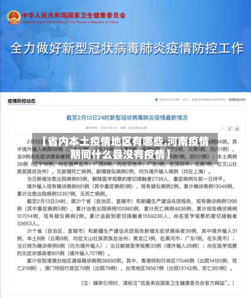 【省内本土疫情地区有哪些,河南疫情期间什么县没有疫情】