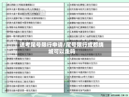 送考尾号限行申请/尾号限行成都绕城可以走吗-第1张图片