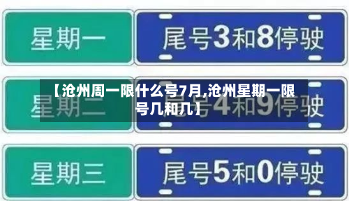 【沧州周一限什么号7月,沧州星期一限号几和几】-第1张图片