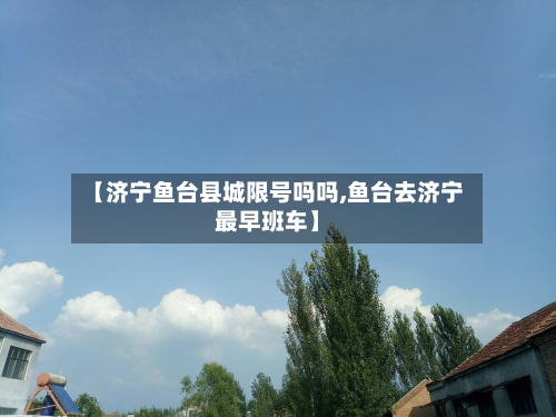 【济宁鱼台县城限号吗吗,鱼台去济宁最早班车】-第1张图片