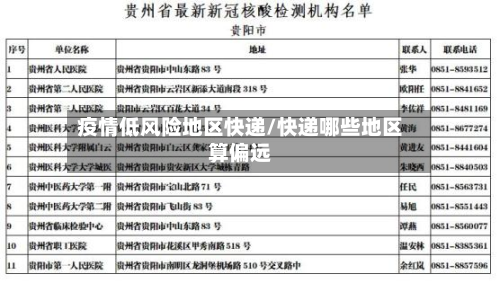 疫情低风险地区快递/快递哪些地区算偏远