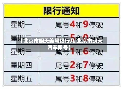 【北京市明天美号限行几,北京市明天汽车限号】