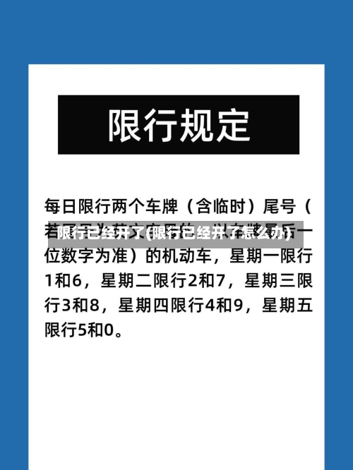 限行已经开了(限行已经开了怎么办)-第1张图片