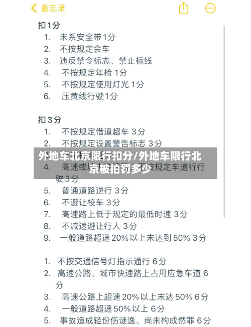 外地车北京限行扣分/外地车限行北京被拍罚多少-第1张图片