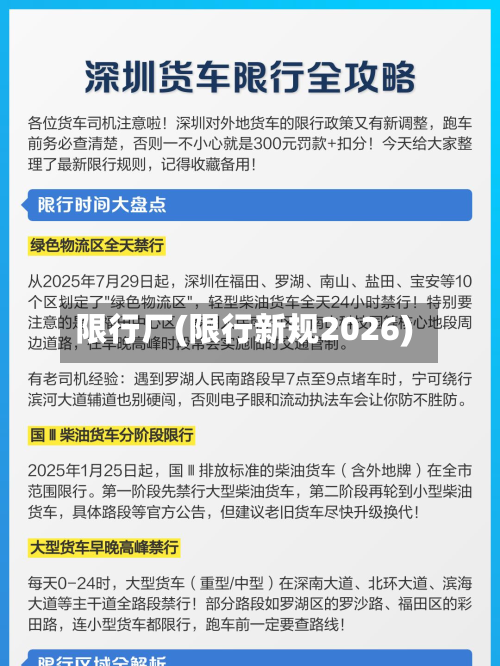限行厂(限行新规2026)-第1张图片