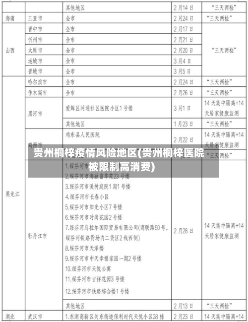 贵州桐梓疫情风险地区(贵州桐梓医院被限制高消费)-第1张图片