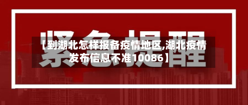 【到湖北怎样报备疫情地区,湖北疫情发布信息不准10086】-第3张图片