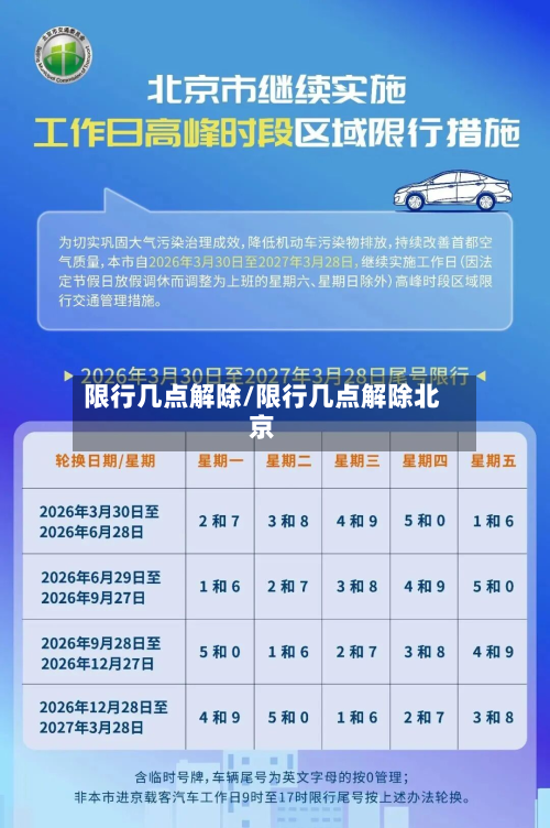 限行几点解除/限行几点解除北京-第1张图片