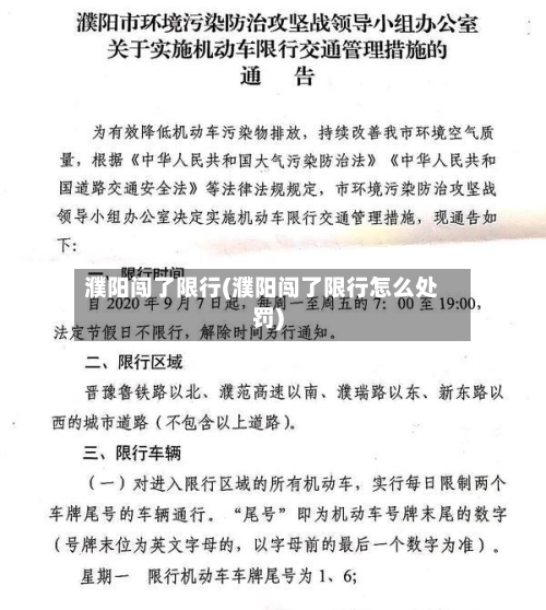 濮阳闯了限行(濮阳闯了限行怎么处罚)-第3张图片