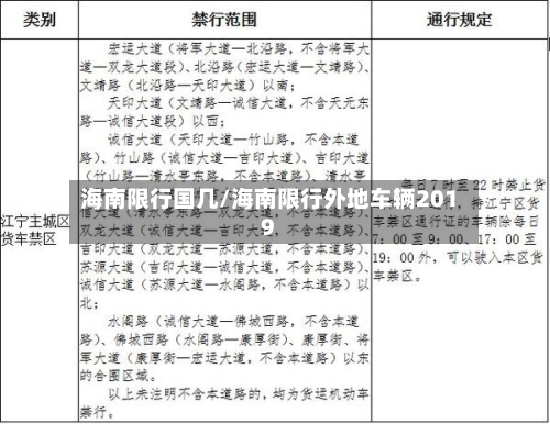 海南限行国几/海南限行外地车辆2019-第3张图片