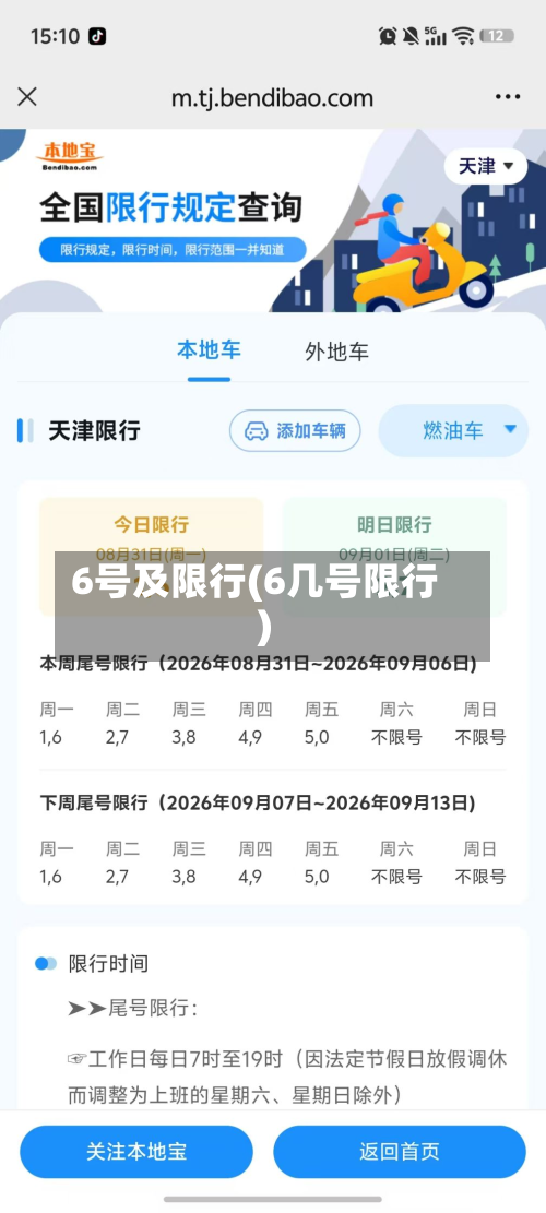 6号及限行(6几号限行)-第2张图片