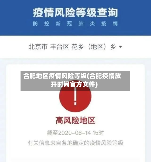 合肥地区疫情风险等级(合肥疫情放开时间官方文件)-第2张图片