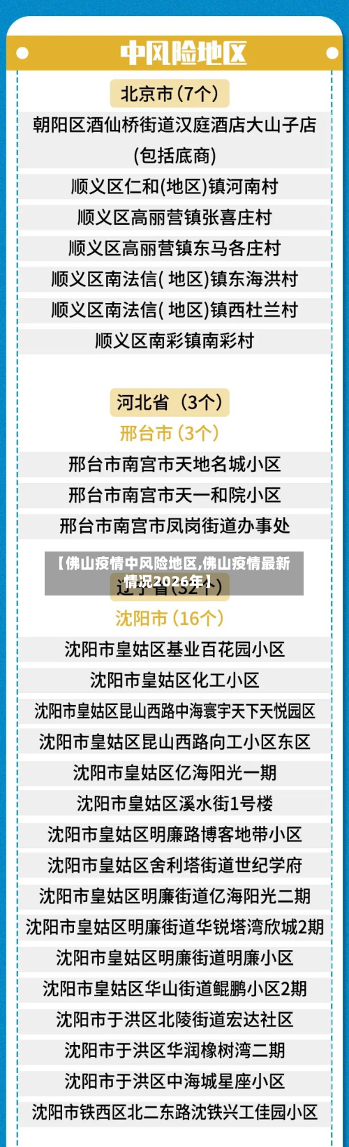 【佛山疫情中风险地区,佛山疫情最新情况2026年】
