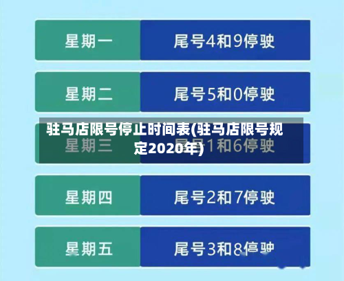 驻马店限号停止时间表(驻马店限号规定2020年)-第2张图片