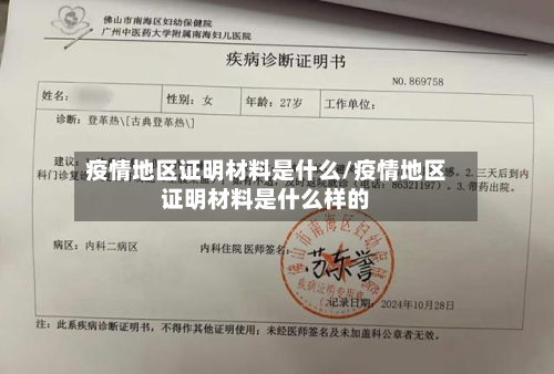 疫情地区证明材料是什么/疫情地区证明材料是什么样的-第2张图片