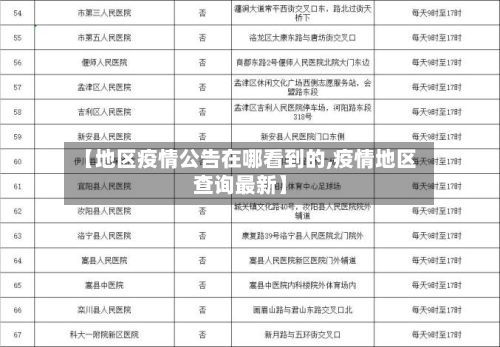 【地区疫情公告在哪看到的,疫情地区查询最新】-第3张图片