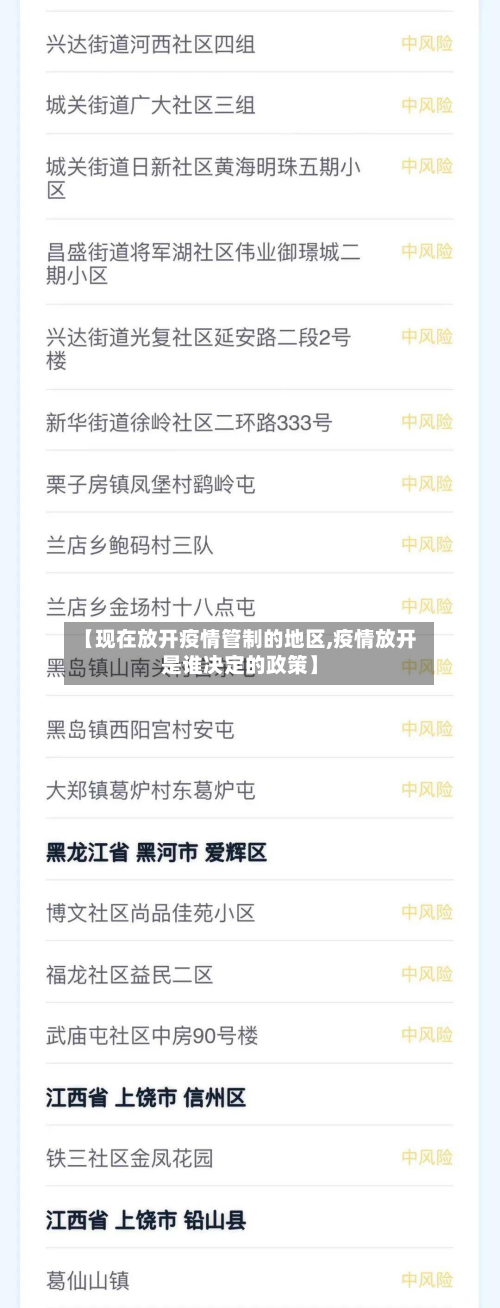 【现在放开疫情管制的地区,疫情放开是谁决定的政策】-第3张图片