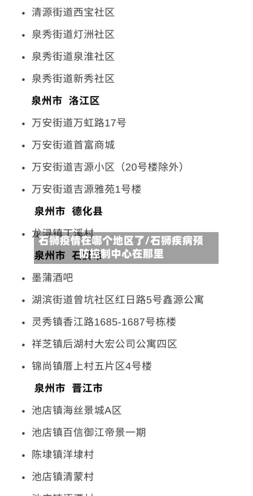 石狮疫情在哪个地区了/石狮疾病预防控制中心在那里-第2张图片